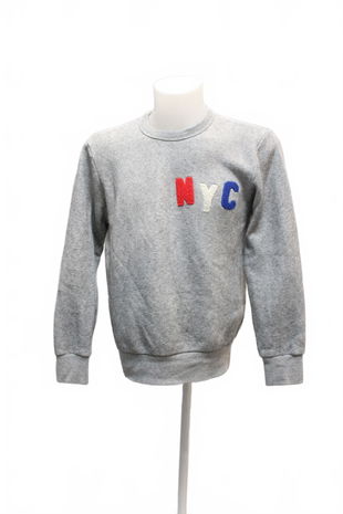 Pánská mikina H&M bez potisku, barva šedá, velikost S