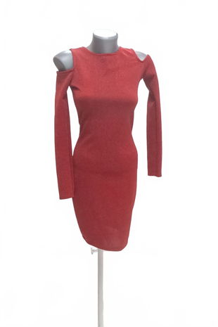 Dámske šaty Amisu, farba červená, veľkosť 34