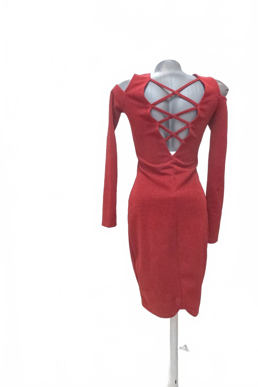 Dámske šaty Amisu, farba červená, veľkosť 34