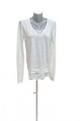 Dámsky sveter Camaieu, farba biela, veľkosť M