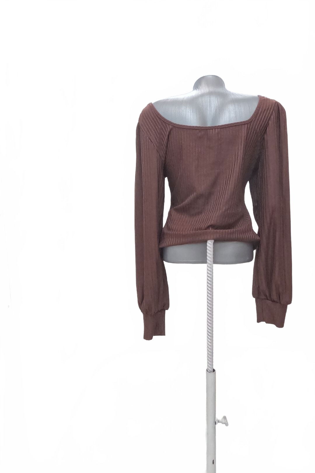 Dámske tričko Shein bez potlače, farba hnedá, veľkosť 40