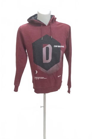 Pánská mikina Fsbn s potiskem, barva bordó, velikost S