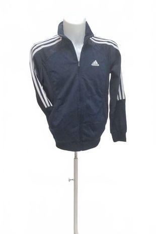 Chlapčenská mikina Adidas bez potlače, farba modrá, veľkosť 164
