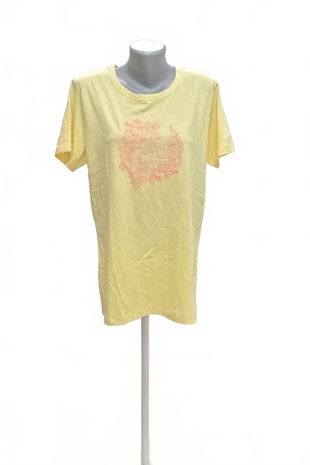 Dámské tričko Alpine Pro s potiskem, barva žlutá, velikost 2XL