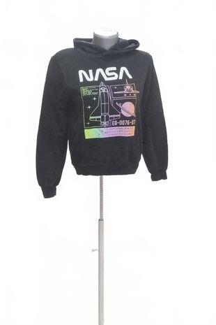 Dievčenská mikina H&M s potlačou, farba čierna, veľkosť 158