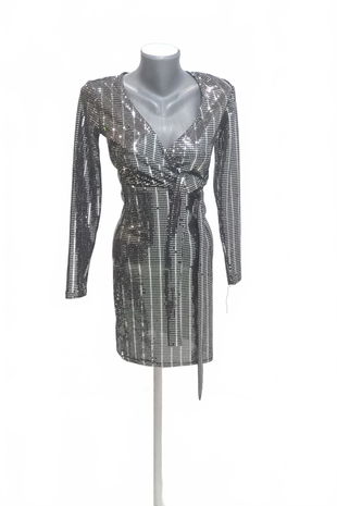 Dámske šaty Cropp, farba strieborná, veľkosť XS