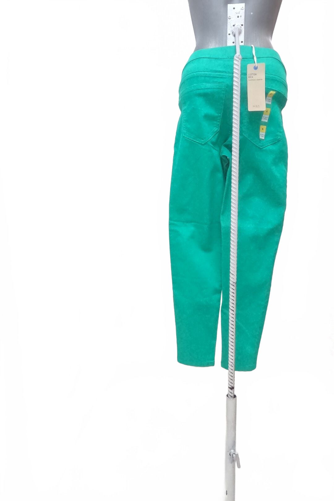 Dámske nohavice Marks & Spencer, farba zelená, veľkosť 34
