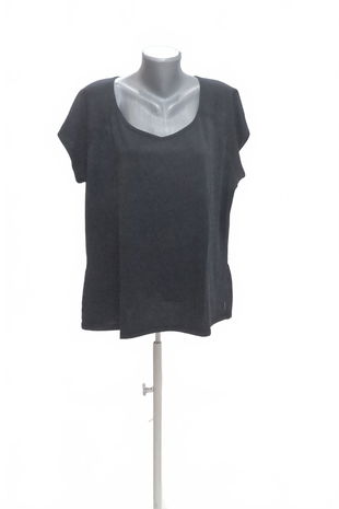 Dámské tričko Decathlon bez potisku, barva černá, velikost 3XL