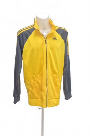 Pánská mikina Adidas bez potisku, barva žlutá, velikost XL