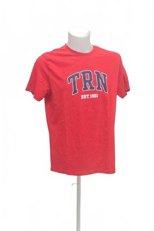 Pánské tričko Terranova s potiskem, barva červená, velikost XL