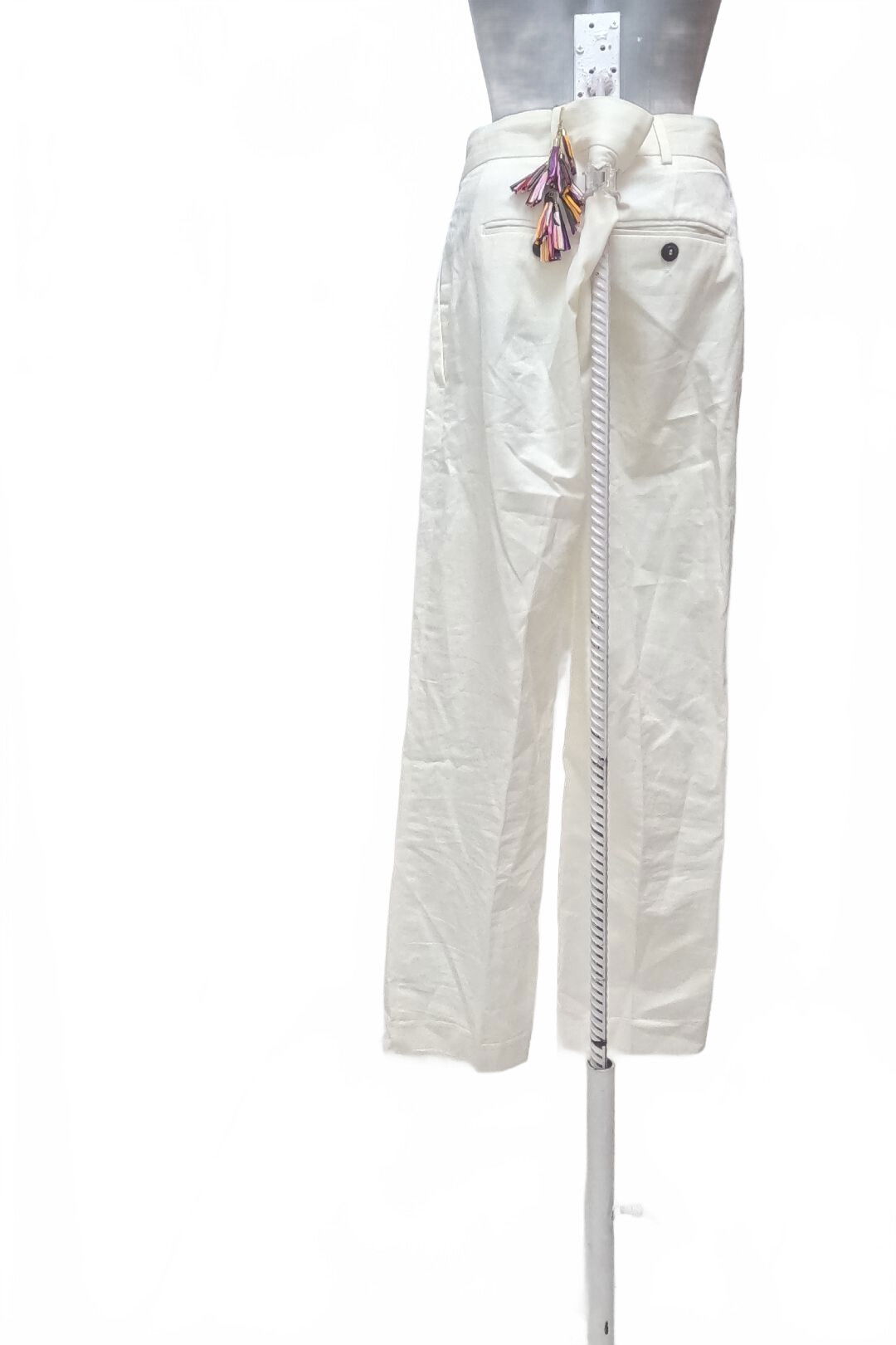 Dámske nohavice Mango, farba biela, veľkosť 38