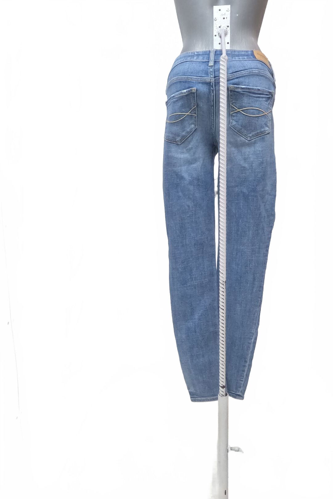 Dámske nohavice Abercrombie & Fitch, farba denim, veľkosť XS