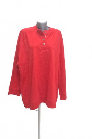 Dámská mikina Ulla Popken bez potisku, barva červená, velikost XL