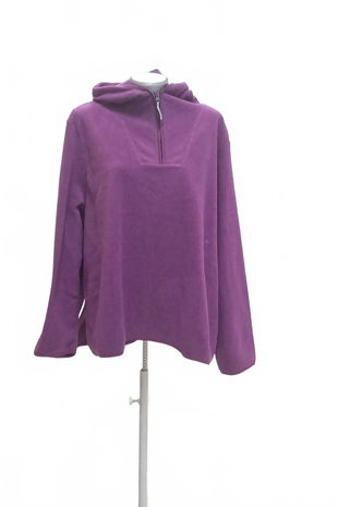 Dámská mikina Ulla Popken bez potisku, barva fialová, velikost XL