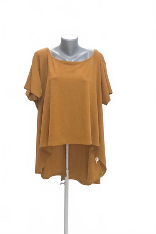 Dámske tričko Ax Paris bez potlače, farba hnedá, veľkosť L