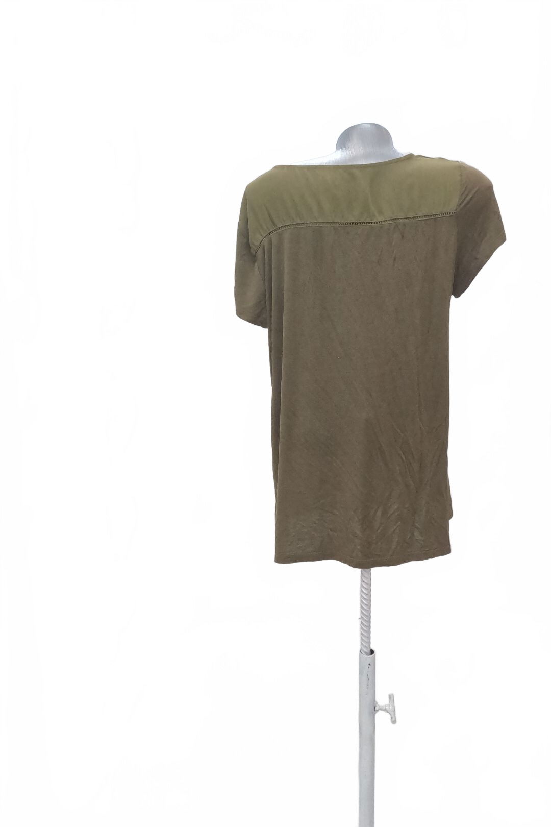 Dámske tričko Camaieu bez potlače, farba khaki, veľkosť L