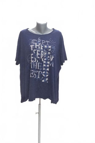 Dámské tričko Canda s potiskem, barva modrá, velikost 2XL