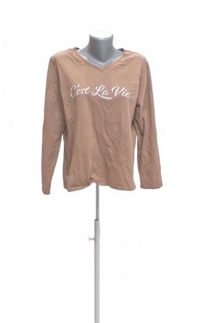 Dámské tričko Genesis s potiskem, barva hnědá, velikost XL