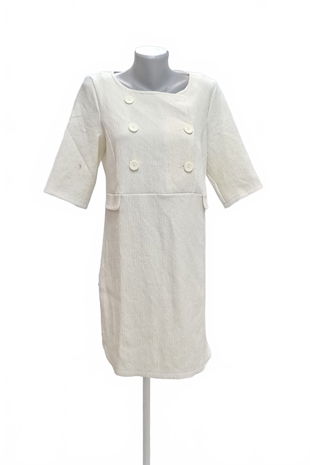 Dámske šaty Promod, farba biela, veľkosť M