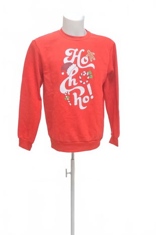 Pánská mikina Sinsay s potiskem, barva červená, velikost M