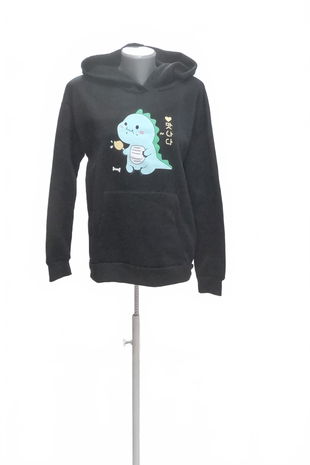 Dámska mikina Shein s potlačou, farba čierna, veľkosť L