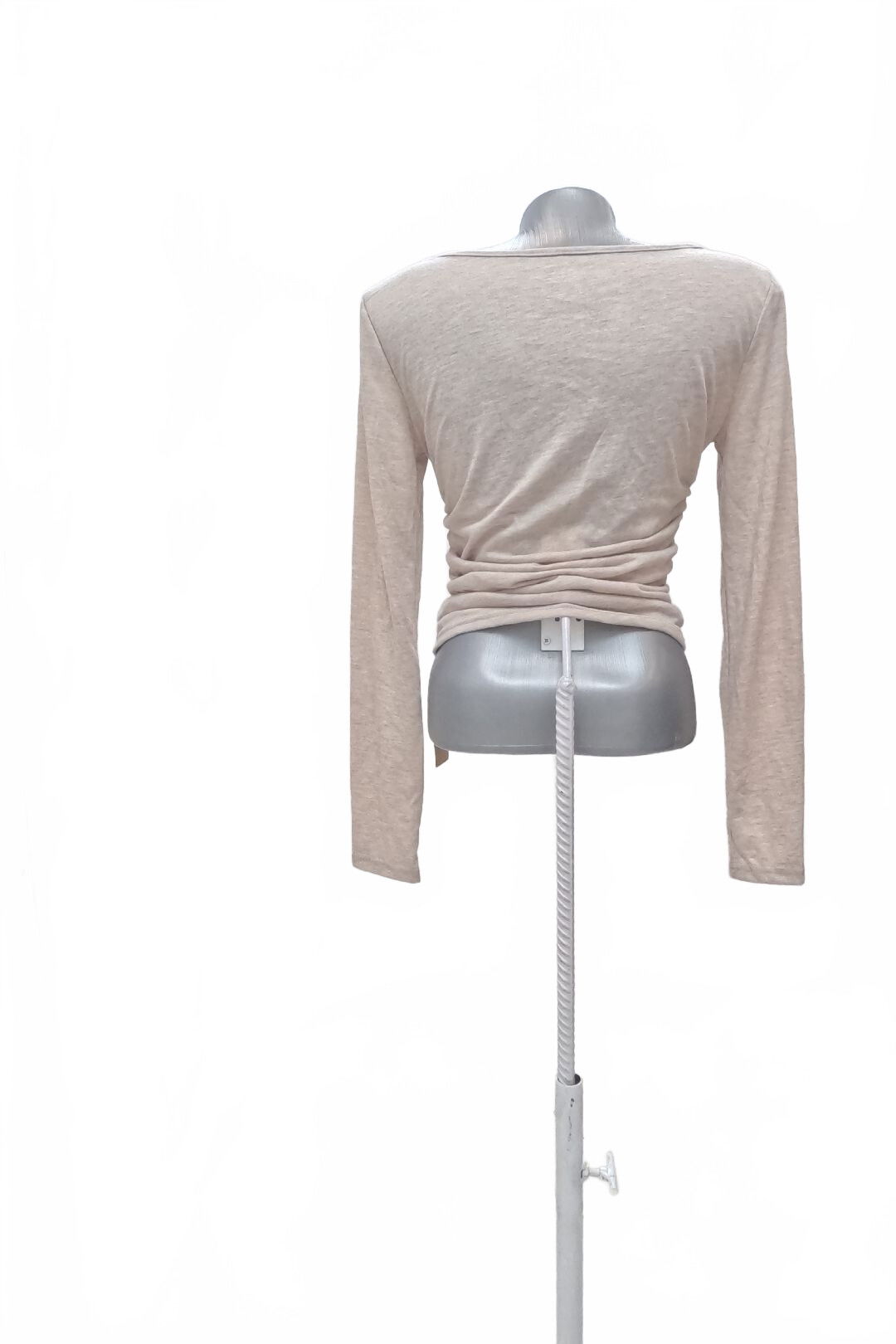 Dámske tričko Shein bez potlače, farba béžová, veľkosť 38