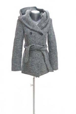 Dámsky zimný kabát Amisu, farba sivá, veľkosť 34