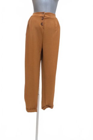 Dámske nohavice Pull&Bear, farba hnedá, veľkosť L