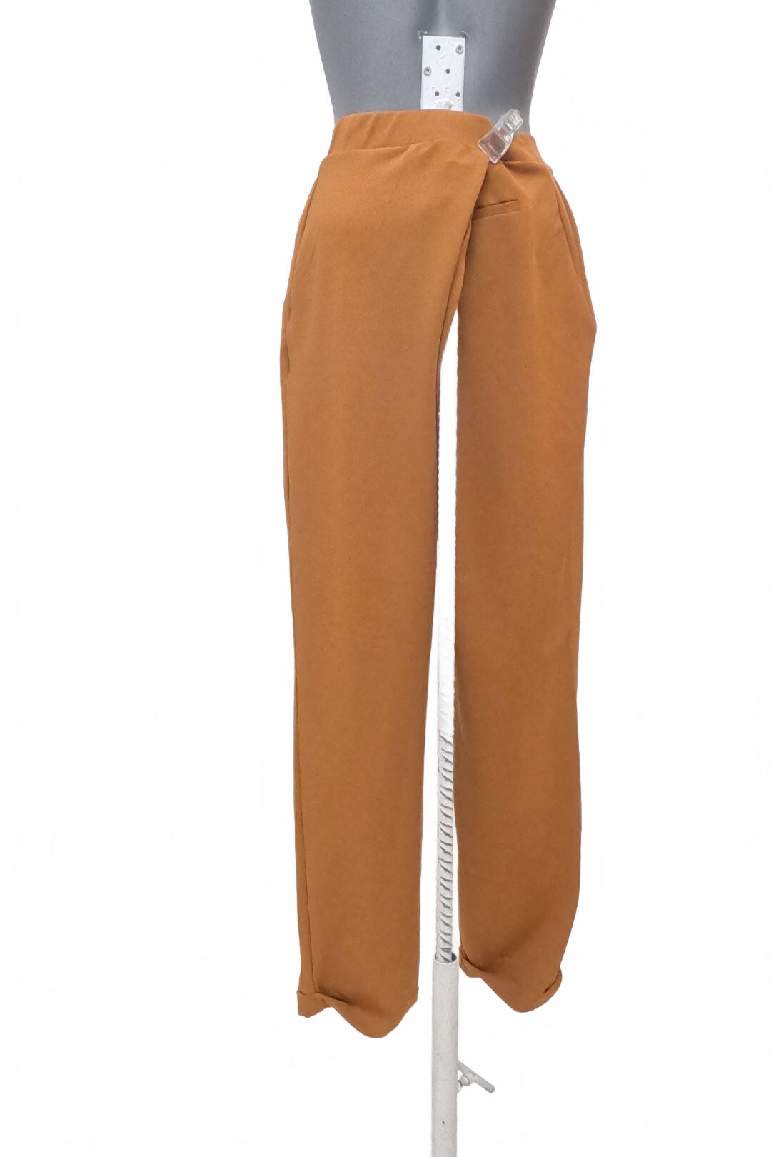 Dámske nohavice Pull&Bear, farba hnedá, veľkosť L