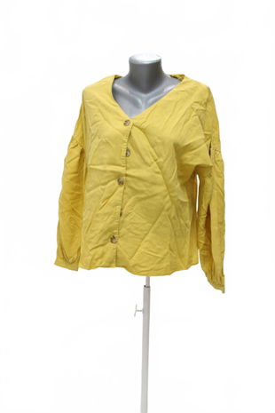 Dámske tričko Promod bez potlače, farba žltá, veľkosť M