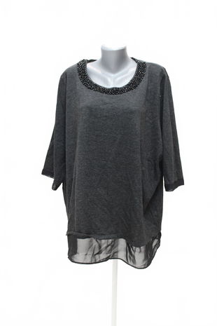 Dámská mikina C&A bez potisku, barva šedá, velikost 56