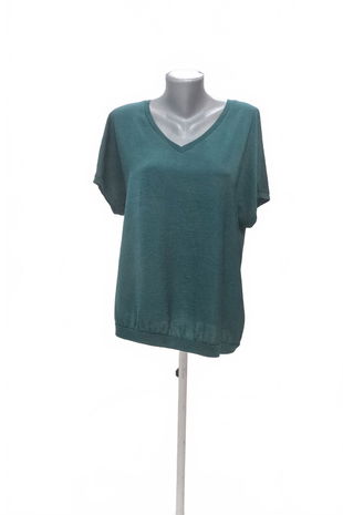 Dámske tričko Lindex bez potlače, farba zelená, veľkosť L