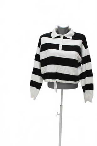 Dámske tričko Bershka bez potlače, farba pruhovaná, veľkosť S