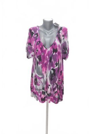 Dámské tričko F&F bez potisku, barva květovaná, velikost 48