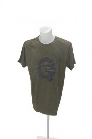 Pánské tričko Malfini s potiskem, barva khaki, velikost XL