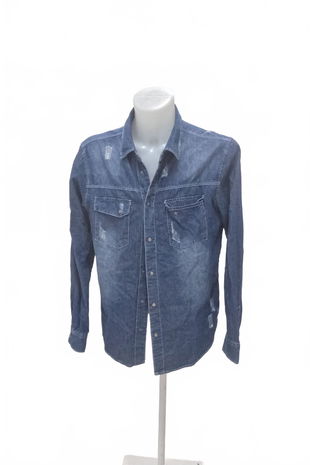 Pánská košile Genesis, barva denim, velikost M