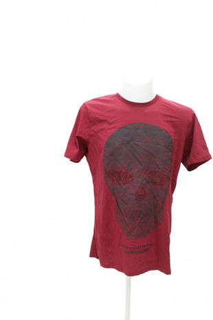 Pánské tričko Smog s potiskem, barva červená, velikost XL