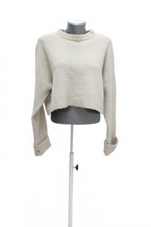 Dámsky sveter Bershka, farba béžová, veľkosť S