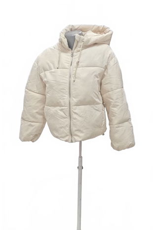 Dámska zimná bunda Bershka, farba béžová, veľkosť XS