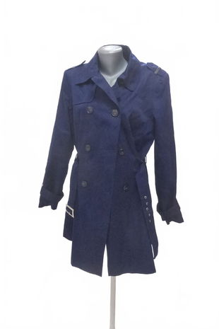 Dámský kabát F&F, barva modrá, velikost 46