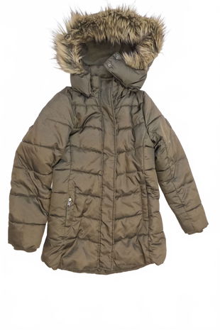 Dievčenská zimná bunda H&M, farba khaki, veľkosť 146