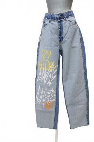 Dámske nohavice Bershka, farba denim, veľkosť M