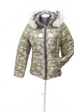 Dámska zimná bunda New Collection, farba zlatá, veľkosť M