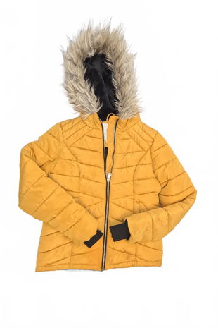 Dievčenská zimná bunda F&F, farba žltá, veľkosť 11-12 r