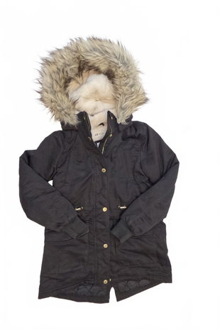 Dievčenská zimná bunda H&M, farba čierna, veľkosť 146