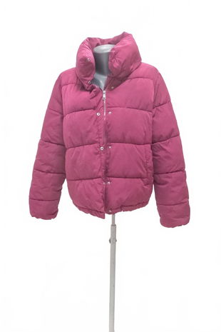 Dámska zimná bunda Stradivarius, farba ružová, veľkosť L