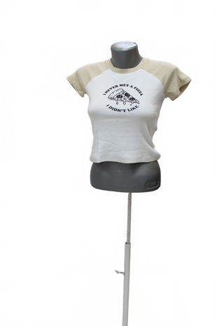 Dámske tričko Cropp s potlačou, farba biela, veľkosť M