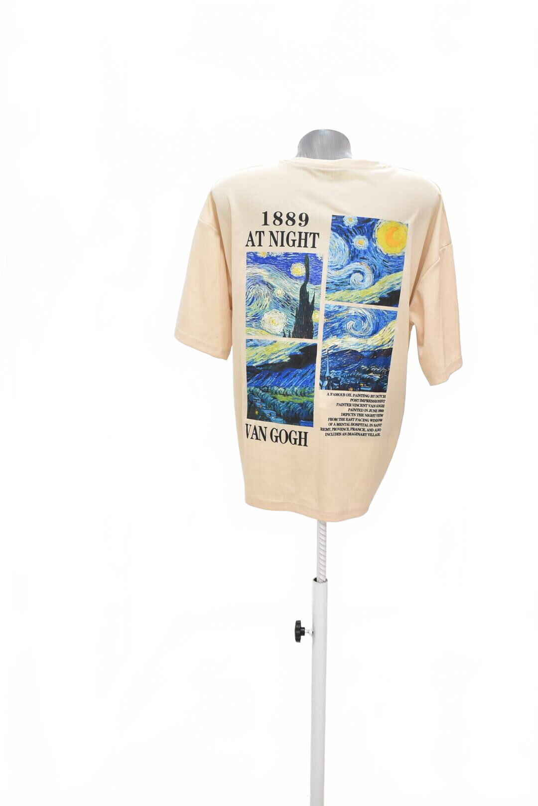 Dámske tričko Shein s potlačou, farba béžová, veľkosť M