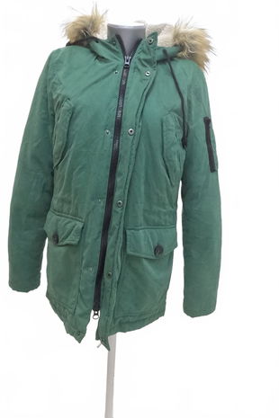 Dámska zimná bunda C&A, farba zelená, veľkosť XS
