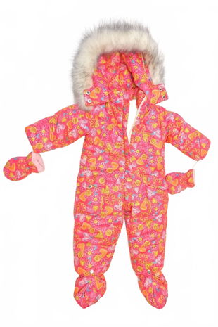 Dievčenská zimná kombinéza Genesis, farba kvetovaná, veľkosť 80